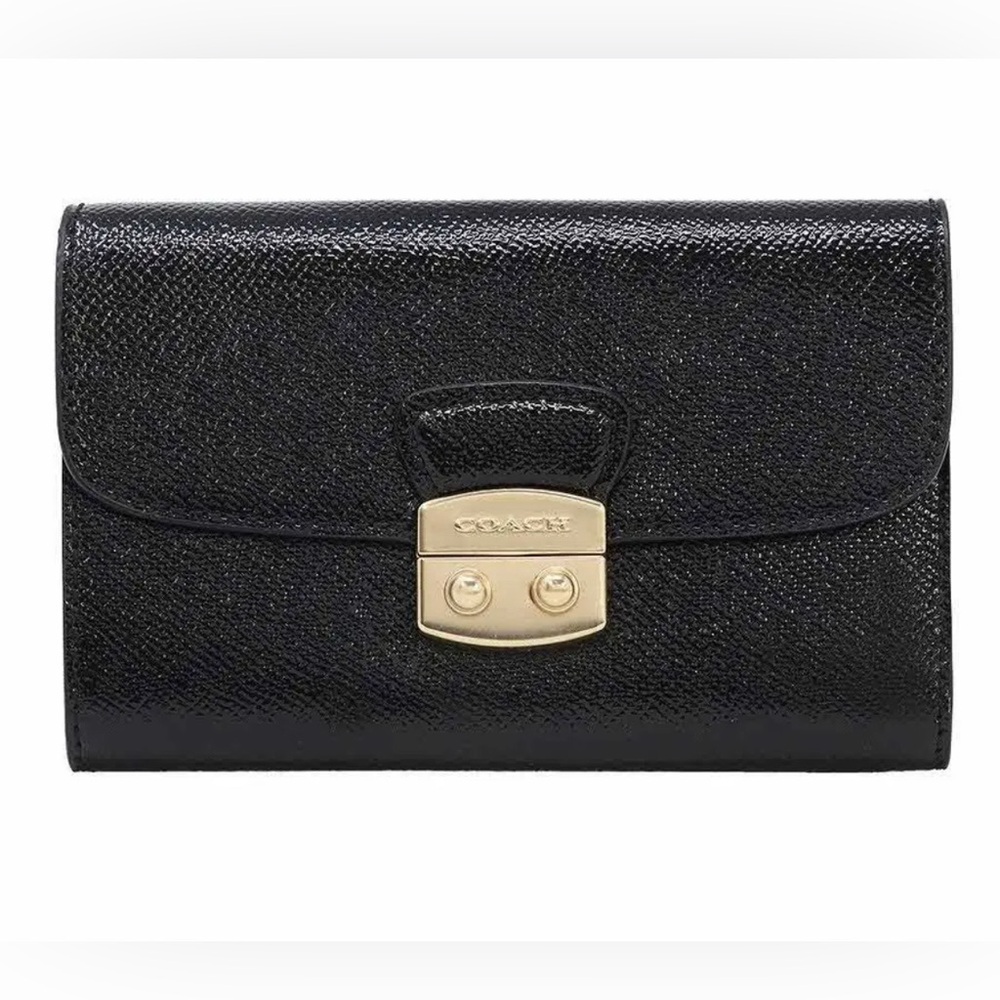 Coach Black Avary Envelop Leather Wallet